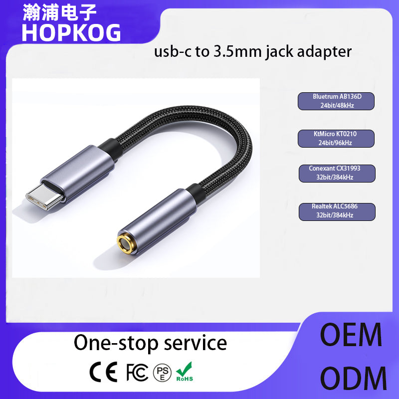 USB‑C to 3.5mm DAC audio adapter factory OEM supplier